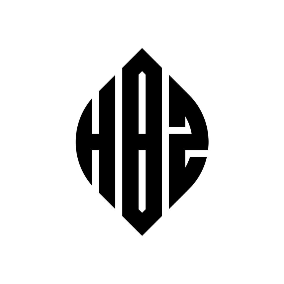 création de logo de lettre de cercle hbz avec forme de cercle et d'ellipse. lettres d'ellipse hbz avec style typographique. les trois initiales forment un logo circulaire. hbz cercle emblème abstrait monogramme lettre marque vecteur. vecteur