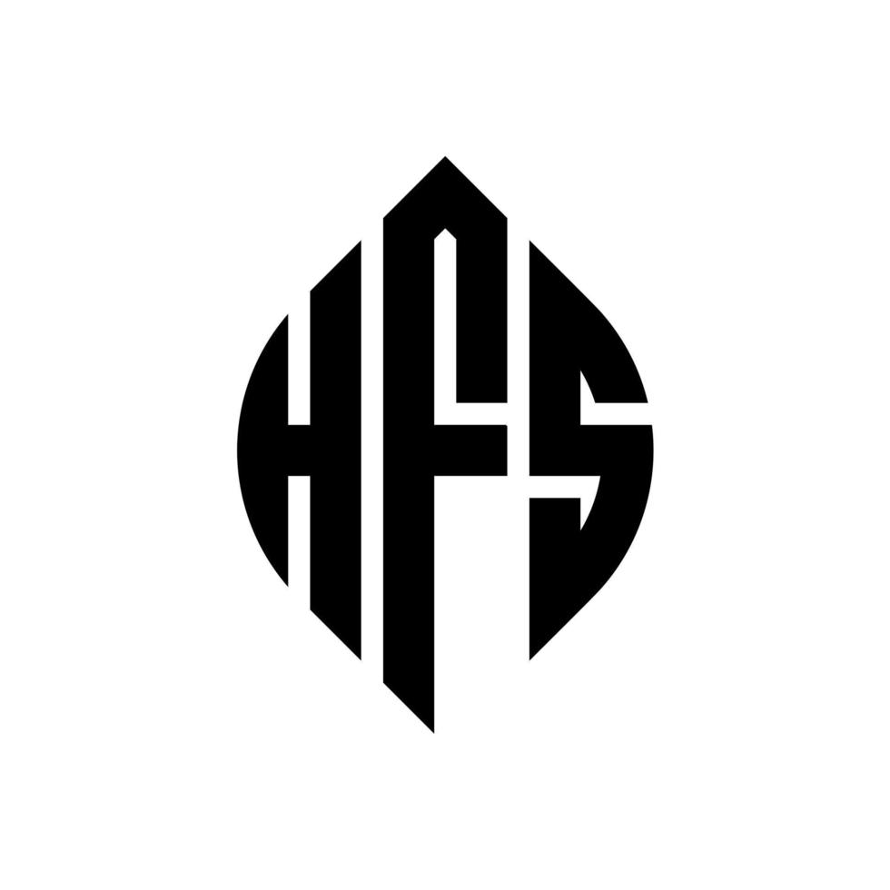 création de logo de lettre de cercle hfs avec forme de cercle et d'ellipse. lettres ellipse hfs avec style typographique. les trois initiales forment un logo circulaire. hfs cercle emblème abstrait monogramme lettre marque vecteur. vecteur