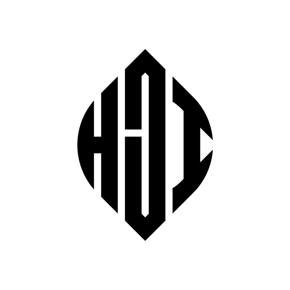 création de logo de lettre hji cercle avec forme de cercle et d'ellipse. lettres hji ellipse avec style typographique. les trois initiales forment un logo circulaire. hji cercle emblème abstrait monogramme lettre marque vecteur. vecteur