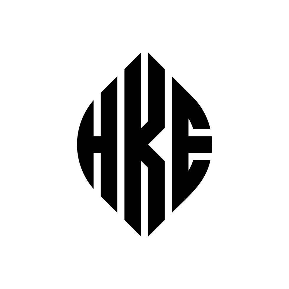 création de logo de lettre hke cercle avec forme de cercle et d'ellipse. hke lettres ellipse avec style typographique. les trois initiales forment un logo circulaire. hke cercle emblème abstrait monogramme lettre marque vecteur. vecteur