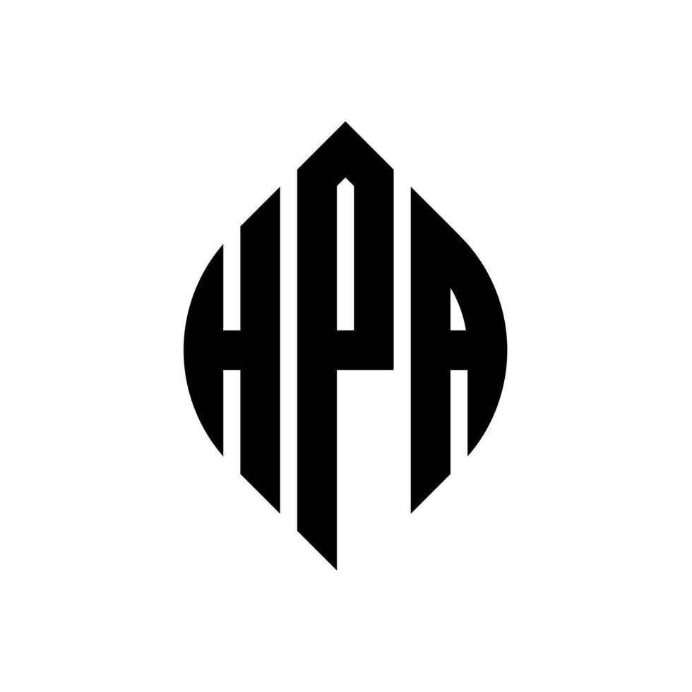 création de logo de lettre de cercle hpa avec forme de cercle et d'ellipse. lettres d'ellipse hpa avec style typographique. les trois initiales forment un logo circulaire. hpa cercle emblème abstrait monogramme lettre marque vecteur. vecteur