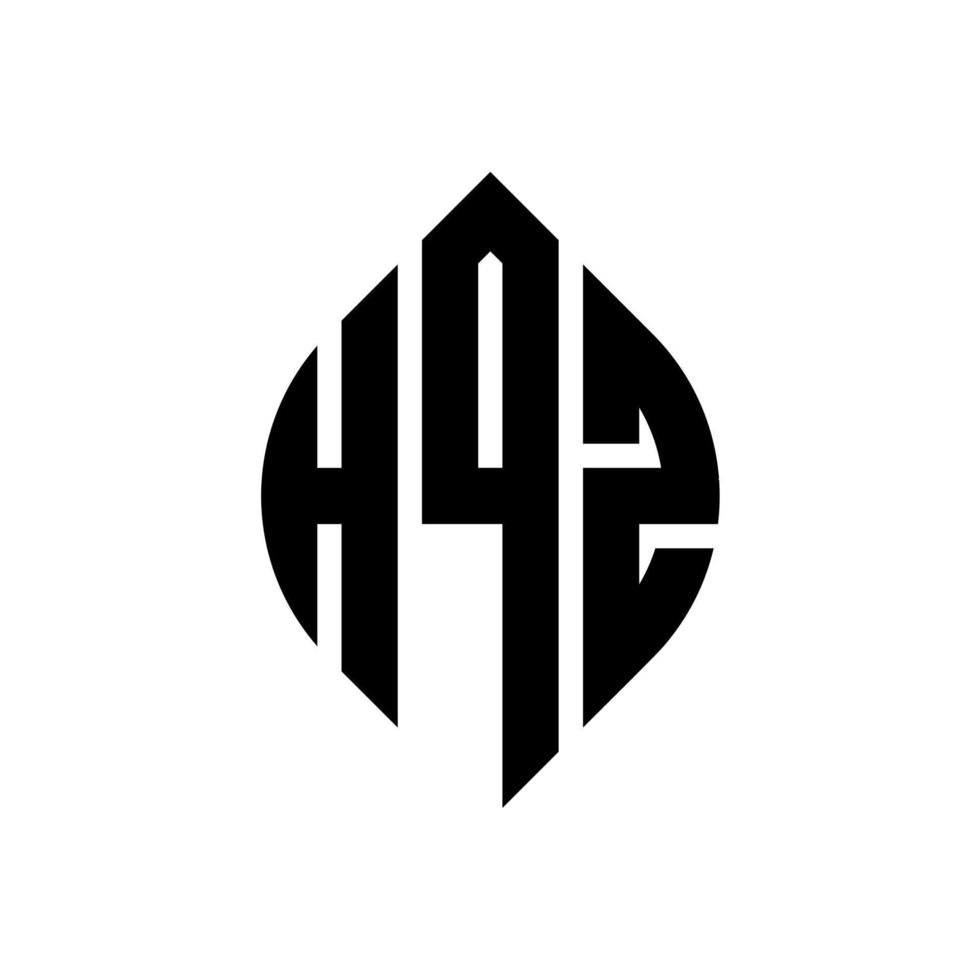 création de logo de lettre de cercle hqz avec forme de cercle et d'ellipse. lettres hqz ellipse avec style typographique. les trois initiales forment un logo circulaire. hqz cercle emblème abstrait monogramme lettre marque vecteur. vecteur