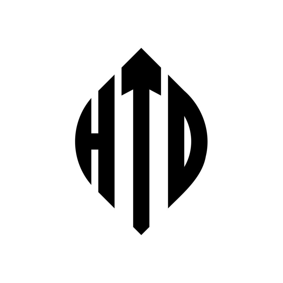 hto création de logo de lettre de cercle avec forme de cercle et d'ellipse. lettres hto ellipse avec style typographique. les trois initiales forment un logo circulaire. hto cercle emblème abstrait monogramme lettre marque vecteur. vecteur