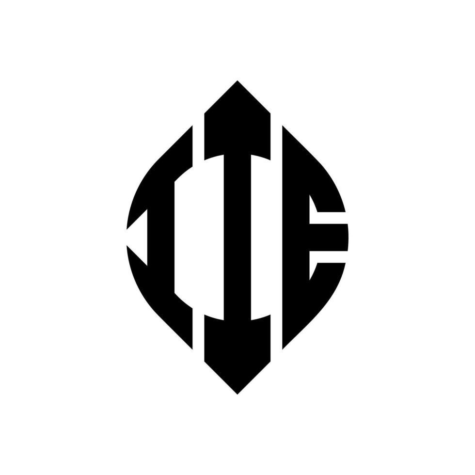 création de logo de lettre de cercle iie avec forme de cercle et d'ellipse. iie lettres elliptiques avec style typographique. les trois initiales forment un logo circulaire. iie cercle emblème abstrait monogramme lettre marque vecteur. vecteur