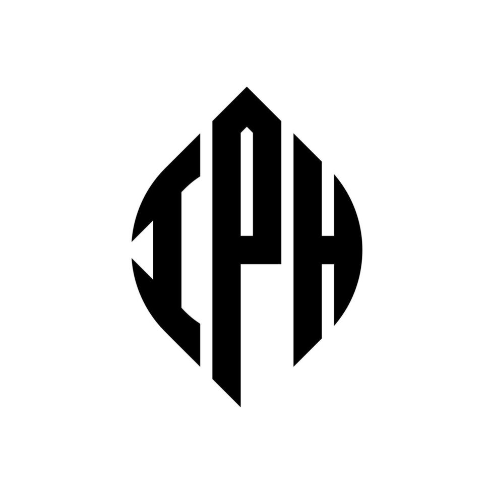 conception de logo de lettre de cercle d'iph avec la forme de cercle et d'ellipse. lettres d'ellipse iph avec style typographique. les trois initiales forment un logo circulaire. iph cercle emblème abstrait monogramme lettre marque vecteur. vecteur