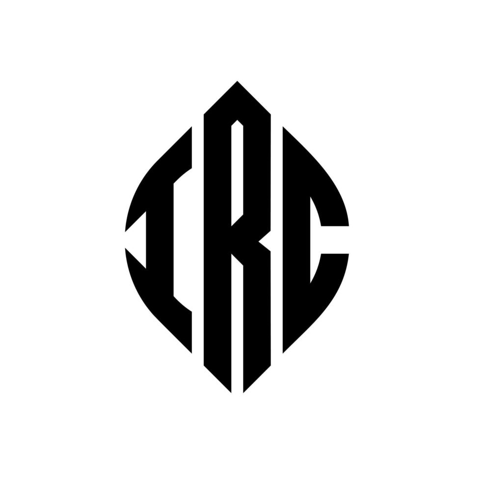 création de logo de lettre de cercle irc avec forme de cercle et d'ellipse. lettres d'ellipse irc avec style typographique. les trois initiales forment un logo circulaire. irc cercle emblème abstrait monogramme lettre marque vecteur. vecteur