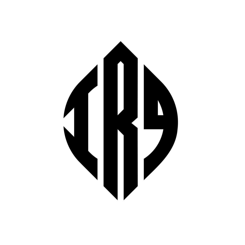 création de logo de lettre de cercle irq avec forme de cercle et d'ellipse. lettres d'ellipse irq avec style typographique. les trois initiales forment un logo circulaire. irq cercle emblème abstrait monogramme lettre marque vecteur. vecteur