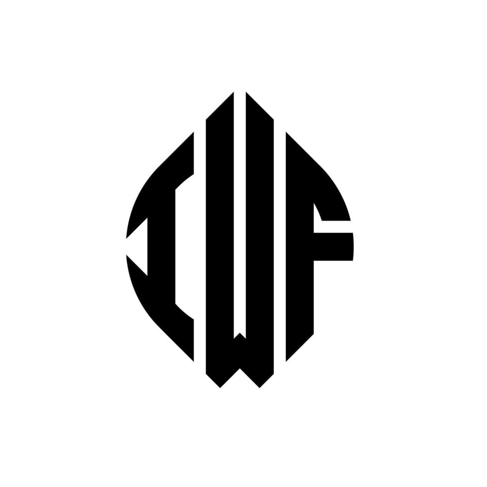 création de logo de lettre de cercle iwf avec forme de cercle et d'ellipse. lettres d'ellipse iwf avec style typographique. les trois initiales forment un logo circulaire. iwf cercle emblème abstrait monogramme lettre marque vecteur. vecteur