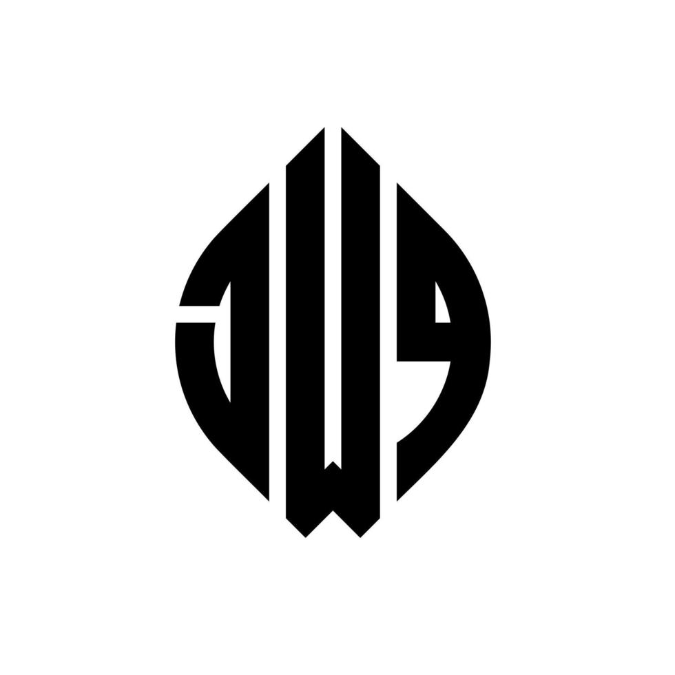 création de logo de lettre de cercle jwq avec forme de cercle et d'ellipse. lettres ellipse jwq avec style typographique. les trois initiales forment un logo circulaire. jwq cercle emblème abstrait monogramme lettre marque vecteur. vecteur