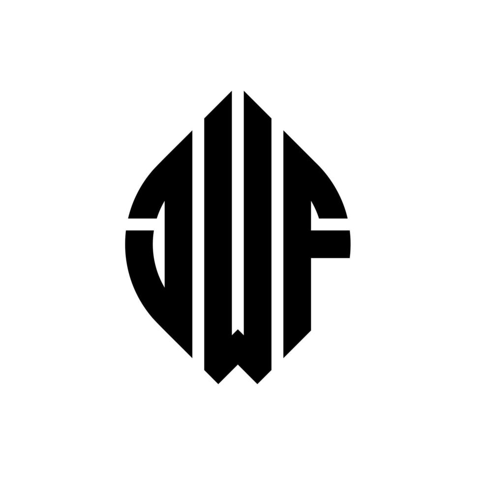 création de logo de lettre de cercle jwf avec forme de cercle et d'ellipse. lettres jwf ellipse avec style typographique. les trois initiales forment un logo circulaire. jwf cercle emblème abstrait monogramme lettre marque vecteur. vecteur