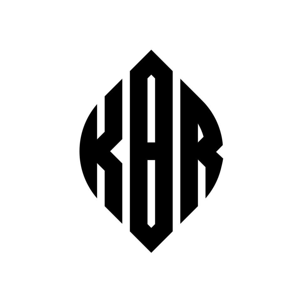 création de logo de lettre de cercle kbr avec forme de cercle et d'ellipse. lettres ellipse kbr avec style typographique. les trois initiales forment un logo circulaire. kbr cercle emblème abstrait monogramme lettre marque vecteur. vecteur