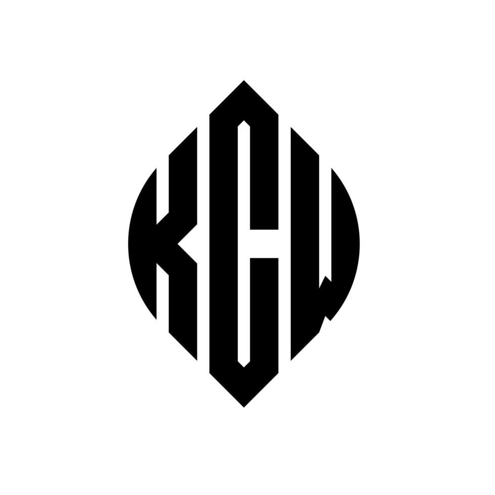 création de logo de lettre de cercle kcw avec forme de cercle et d'ellipse. kcw lettres ellipse avec style typographique. les trois initiales forment un logo circulaire. kcw cercle emblème abstrait monogramme lettre marque vecteur. vecteur