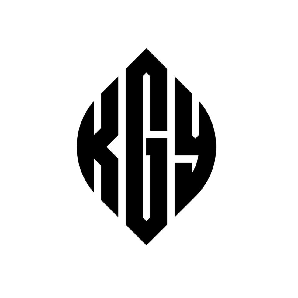 création de logo de lettre de cercle kgy avec forme de cercle et d'ellipse. lettres d'ellipse kgy avec style typographique. les trois initiales forment un logo circulaire. kgy cercle emblème abstrait monogramme lettre marque vecteur. vecteur
