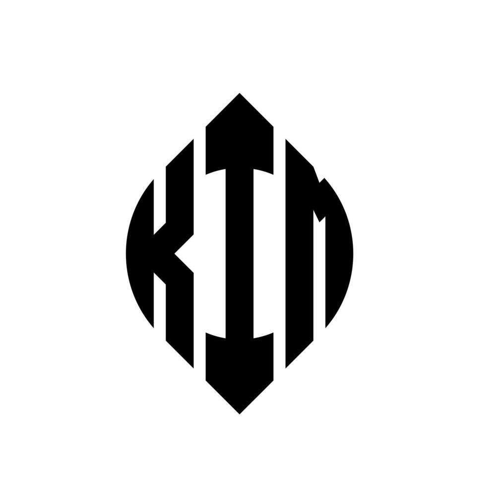 création de logo de lettre de cercle kim avec forme de cercle et d'ellipse. kim ellipse lettres avec style typographique. les trois initiales forment un logo circulaire. kim cercle emblème abstrait monogramme lettre marque vecteur. vecteur