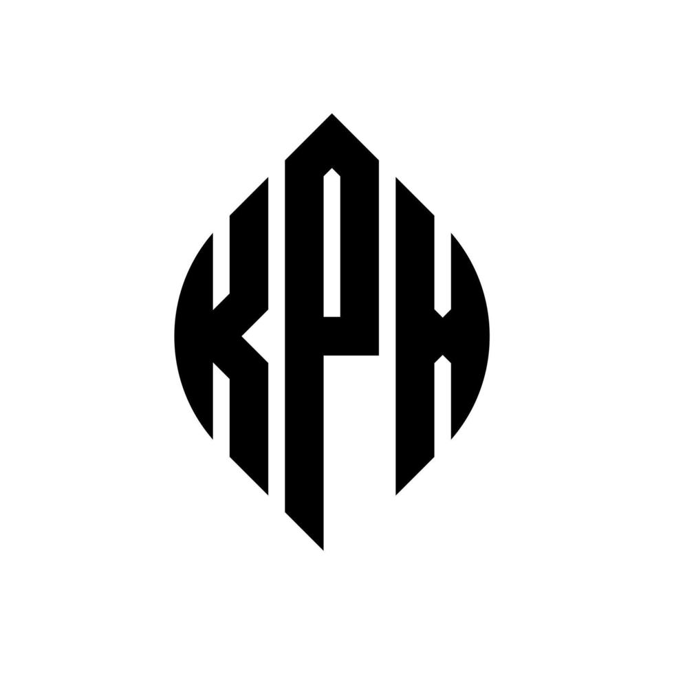 création de logo de lettre de cercle kpx avec forme de cercle et d'ellipse. lettres d'ellipse kpx avec style typographique. les trois initiales forment un logo circulaire. kpx cercle emblème abstrait monogramme lettre marque vecteur. vecteur