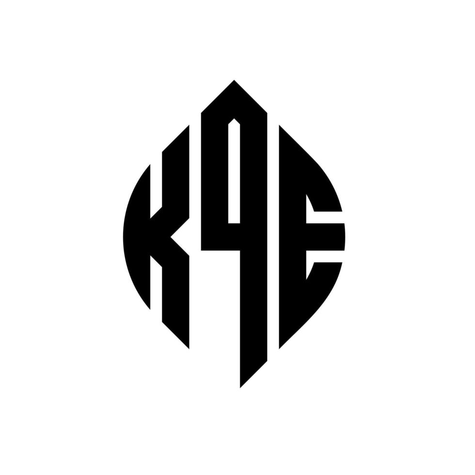 création de logo de lettre de cercle kqe avec forme de cercle et d'ellipse. lettres ellipse kqe avec style typographique. les trois initiales forment un logo circulaire. kqe cercle emblème abstrait monogramme lettre marque vecteur. vecteur