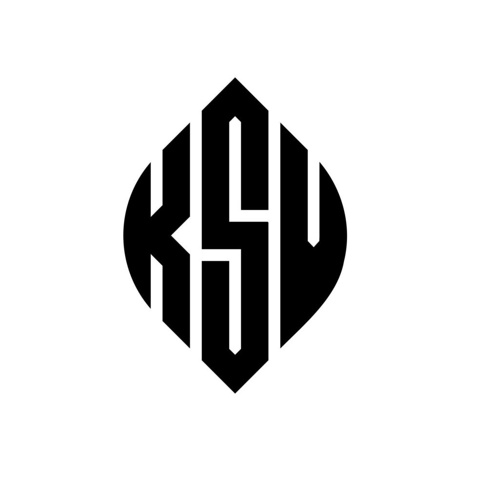 création de logo de lettre de cercle ksv avec forme de cercle et d'ellipse. lettres d'ellipse ksv avec style typographique. les trois initiales forment un logo circulaire. ksv cercle emblème abstrait monogramme lettre marque vecteur. vecteur