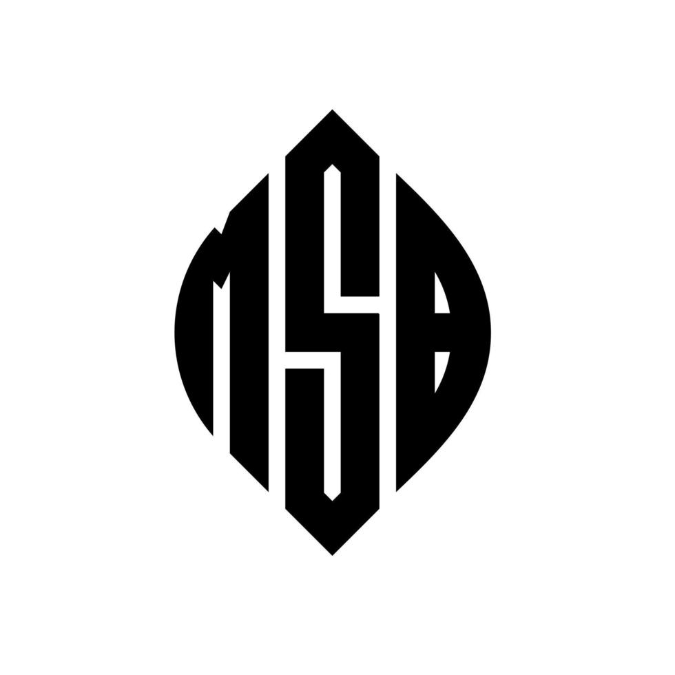 création de logo de lettre de cercle msb avec forme de cercle et d'ellipse. lettres d'ellipse msb avec style typographique. les trois initiales forment un logo circulaire. msb cercle emblème abstrait monogramme lettre marque vecteur. vecteur