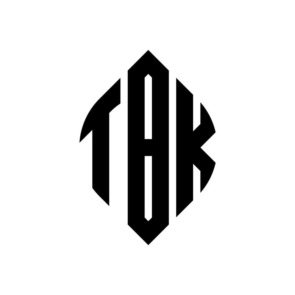 création de logo de lettre de cercle tbk avec forme de cercle et d'ellipse. lettres ellipse tbk avec style typographique. les trois initiales forment un logo circulaire. tbk cercle emblème abstrait monogramme lettre marque vecteur. vecteur