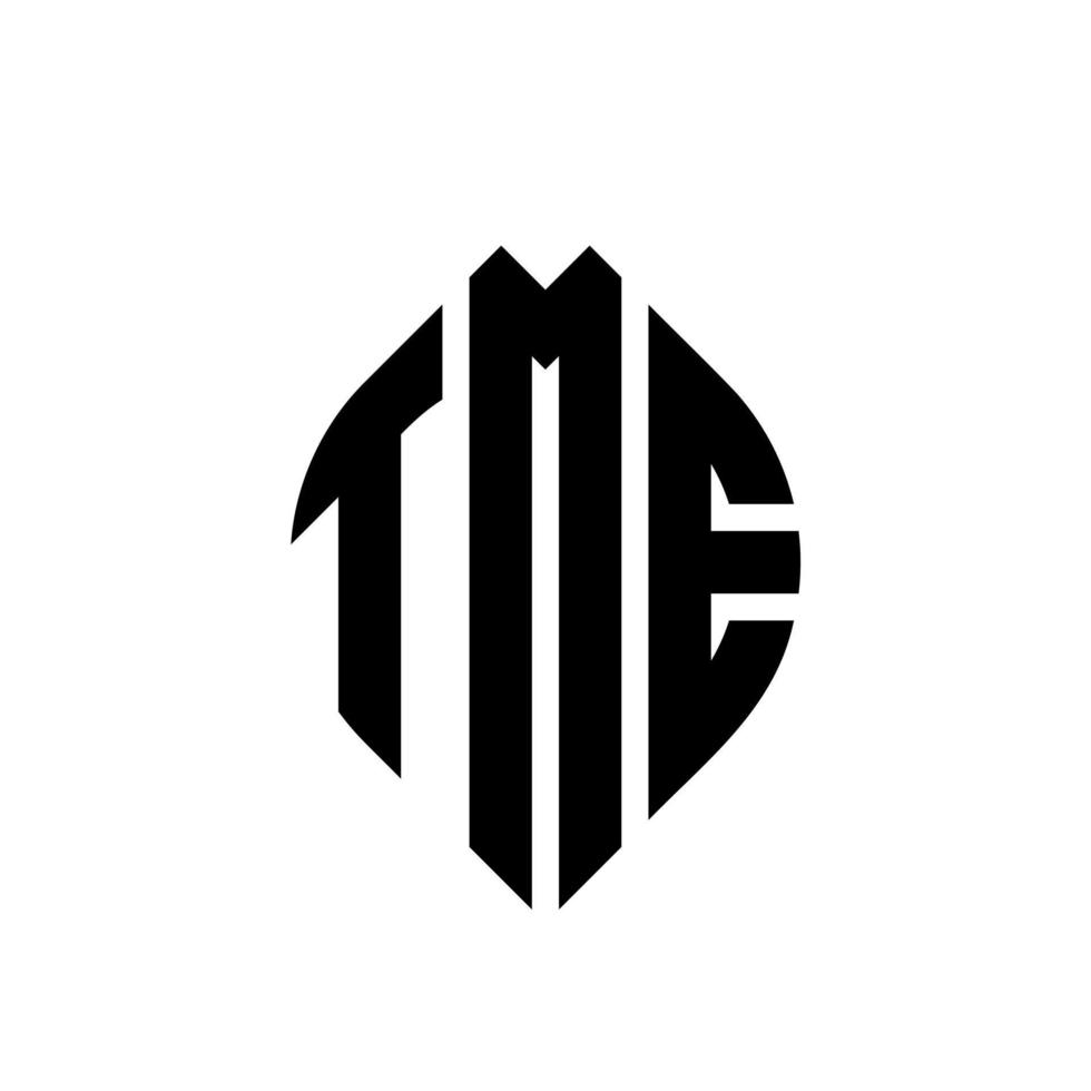 création de logo de lettre de cercle tme avec forme de cercle et d'ellipse. lettres ellipse tme avec style typographique. les trois initiales forment un logo circulaire. tme cercle emblème abstrait monogramme lettre marque vecteur. vecteur