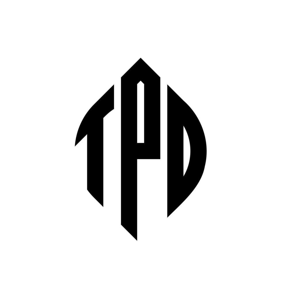 création de logo de lettre de cercle tpd avec forme de cercle et d'ellipse. lettres ellipse tpd avec style typographique. les trois initiales forment un logo circulaire. tpd cercle emblème abstrait monogramme lettre marque vecteur. vecteur