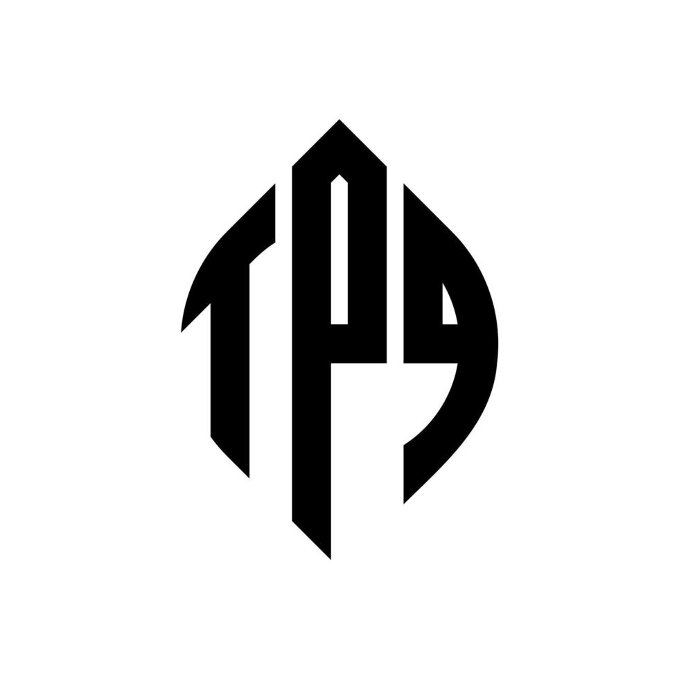 création de logo de lettre de cercle tpq avec forme de cercle et d'ellipse. lettres ellipse tpq avec style typographique. les trois initiales forment un logo circulaire. tpq cercle emblème abstrait monogramme lettre marque vecteur. vecteur