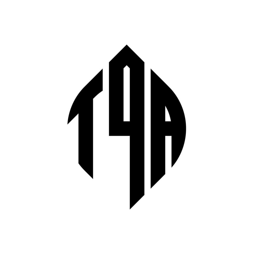 création de logo de lettre de cercle tqa avec forme de cercle et d'ellipse. lettres tqa ellipse avec style typographique. les trois initiales forment un logo circulaire. tqa cercle emblème abstrait monogramme lettre marque vecteur. vecteur