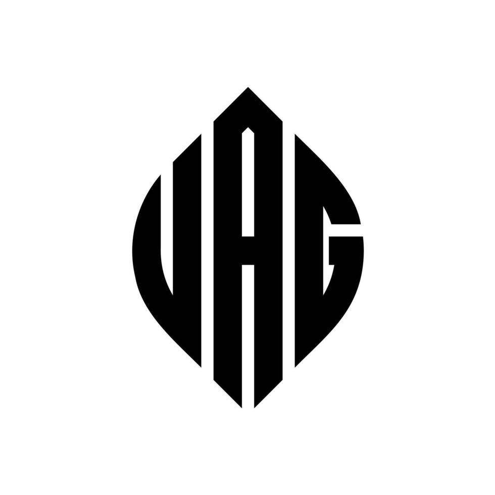 création de logo de lettre de cercle uag avec forme de cercle et d'ellipse. lettres d'ellipse uag avec style typographique. les trois initiales forment un logo circulaire. uag cercle emblème abstrait monogramme lettre marque vecteur. vecteur