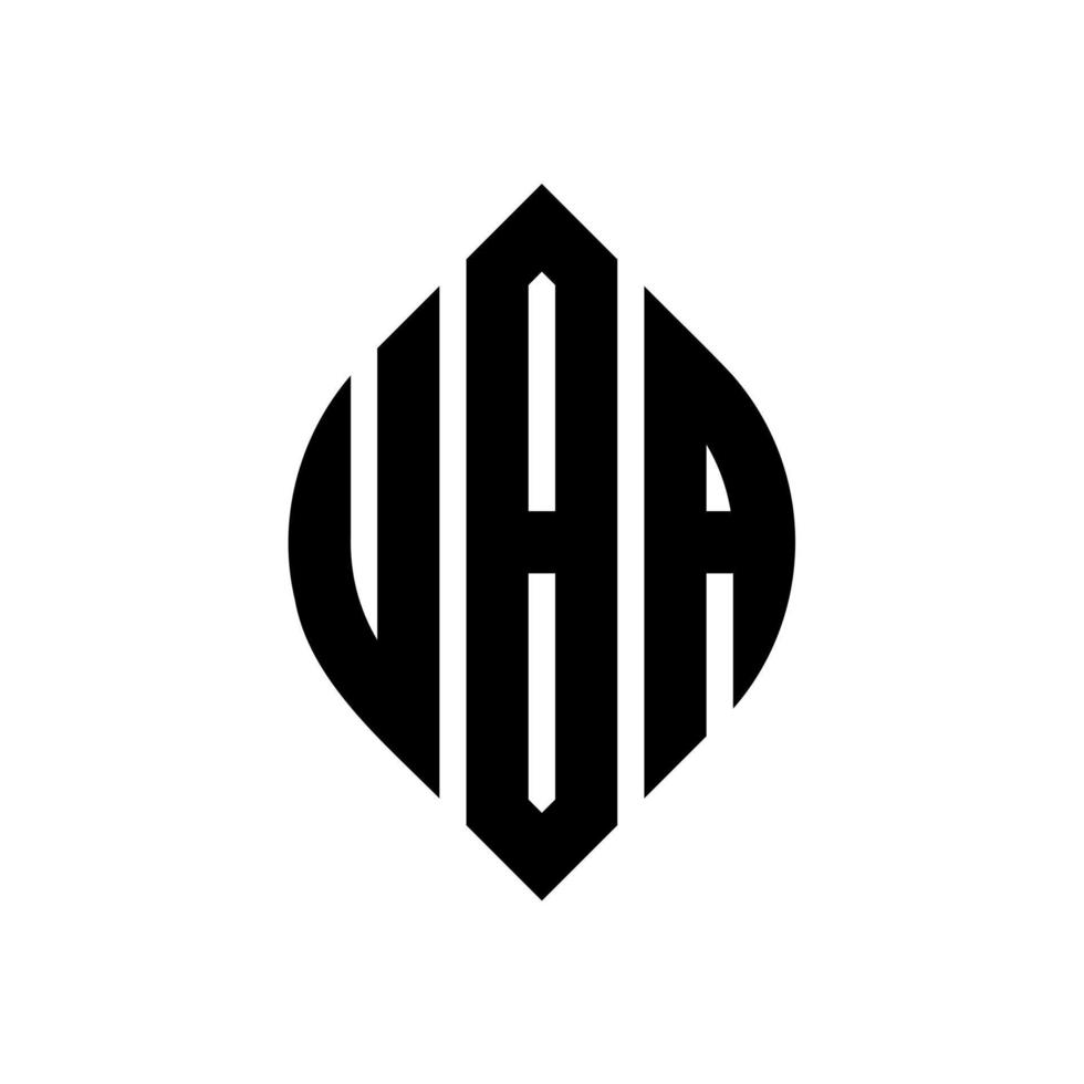 création de logo de lettre de cercle uba avec forme de cercle et d'ellipse. lettres ellipse uba avec style typographique. les trois initiales forment un logo circulaire. uba cercle emblème abstrait monogramme lettre marque vecteur. vecteur
