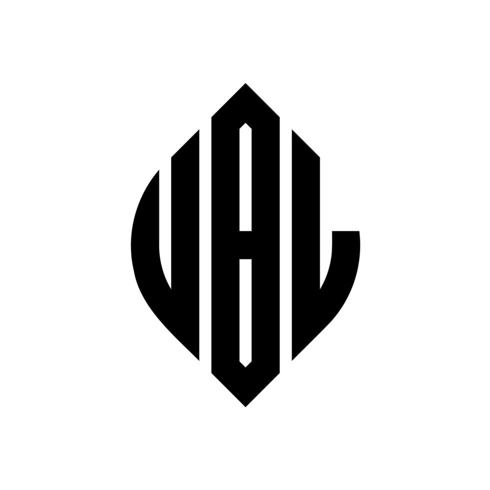 création de logo de lettre de cercle ubl avec forme de cercle et d'ellipse. lettres d'ellipse ubl avec style typographique. les trois initiales forment un logo circulaire. ubl cercle emblème abstrait monogramme lettre marque vecteur. vecteur