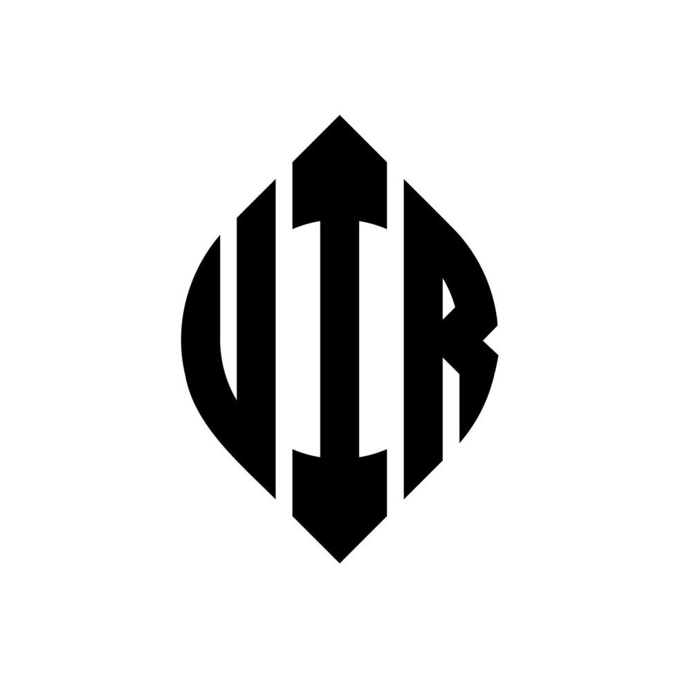 création de logo de lettre de cercle uir avec forme de cercle et d'ellipse. uir lettres ellipse avec style typographique. les trois initiales forment un logo circulaire. uir cercle emblème abstrait monogramme lettre marque vecteur. vecteur