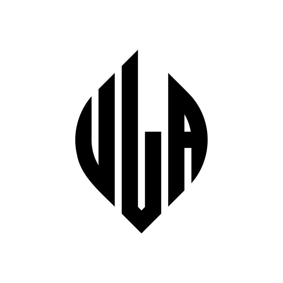 création de logo de lettre de cercle d'ula avec la forme de cercle et d'ellipse. lettres ula ellipse avec style typographique. les trois initiales forment un logo circulaire. ula cercle emblème abstrait monogramme lettre marque vecteur. vecteur