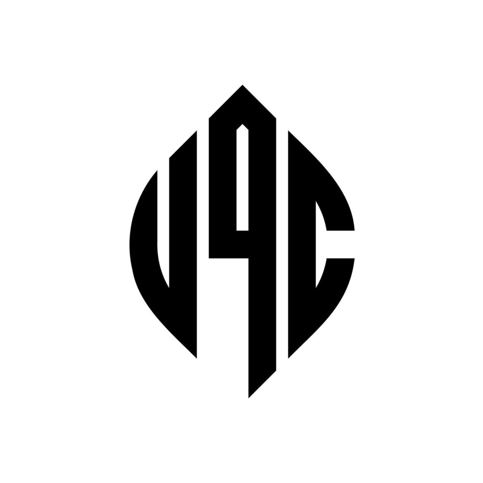 création de logo de lettre de cercle uqc avec forme de cercle et d'ellipse. lettres ellipse uqc avec style typographique. les trois initiales forment un logo circulaire. emblème de cercle uqc vecteur de marque de lettre de monogramme abstrait.