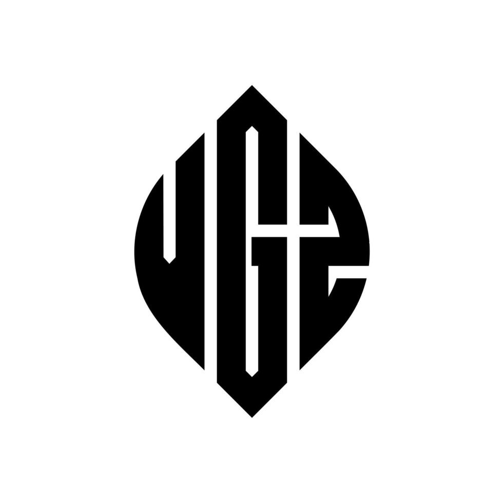 création de logo de lettre de cercle vgz avec forme de cercle et d'ellipse. lettres d'ellipse vgz avec style typographique. les trois initiales forment un logo circulaire. vgz cercle emblème abstrait monogramme lettre marque vecteur. vecteur