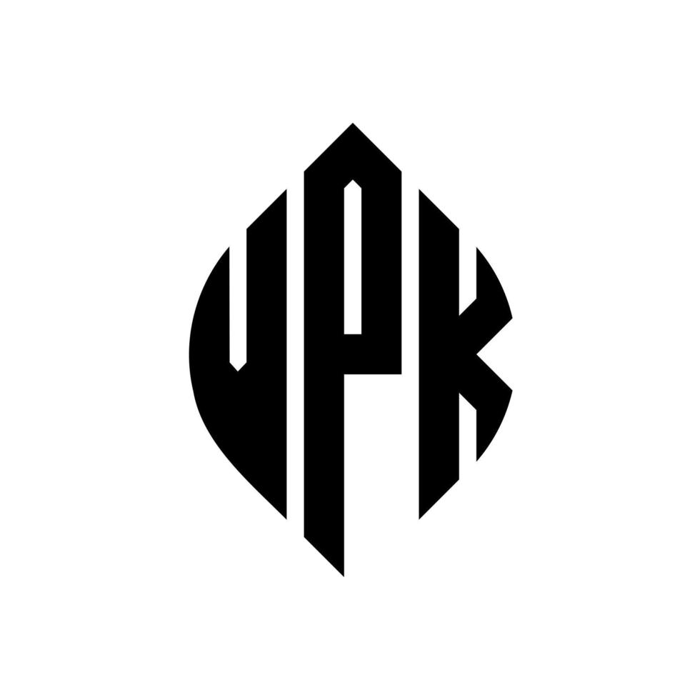 création de logo de lettre de cercle vpk avec forme de cercle et d'ellipse. lettres d'ellipse vpk avec style typographique. les trois initiales forment un logo circulaire. vpk cercle emblème abstrait monogramme lettre marque vecteur. vecteur