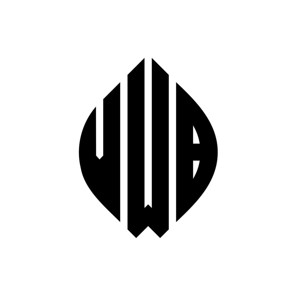 création de logo de lettre de cercle vwb avec forme de cercle et d'ellipse. lettres d'ellipse vwb avec style typographique. les trois initiales forment un logo circulaire. vwb cercle emblème abstrait monogramme lettre marque vecteur. vecteur