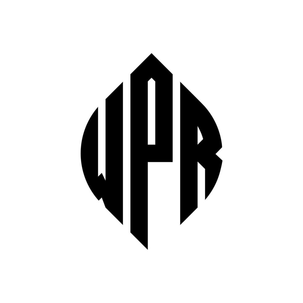 création de logo de lettre de cercle wpr avec forme de cercle et d'ellipse. lettres d'ellipse wpr avec style typographique. les trois initiales forment un logo circulaire. wpr cercle emblème abstrait monogramme lettre marque vecteur. vecteur