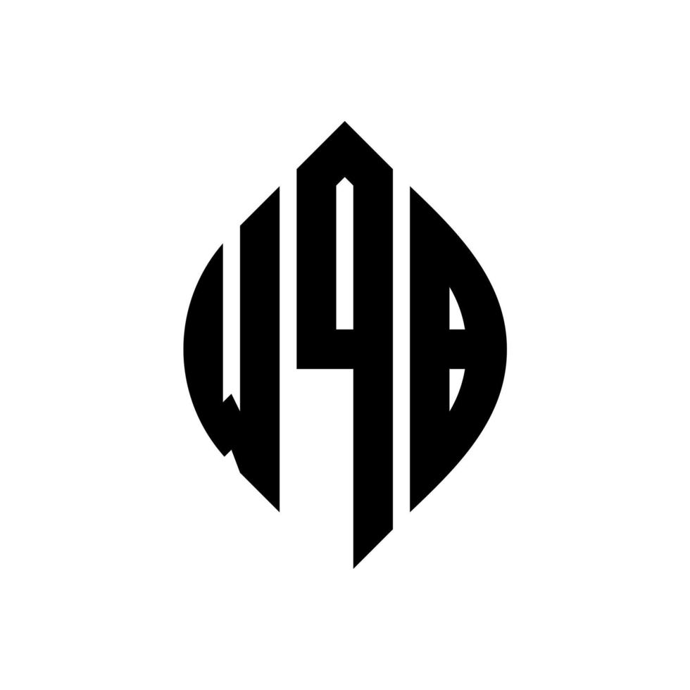 création de logo de lettre de cercle wqb avec forme de cercle et d'ellipse. lettres d'ellipse wqb avec style typographique. les trois initiales forment un logo circulaire. wqb cercle emblème abstrait monogramme lettre marque vecteur. vecteur