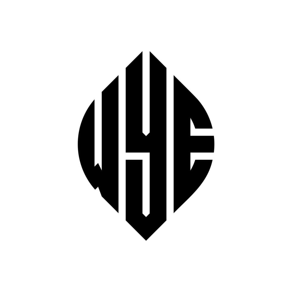 création de logo de lettre de cercle wye avec forme de cercle et d'ellipse. lettres ellipse wye avec style typographique. les trois initiales forment un logo circulaire. wye cercle emblème abstrait monogramme lettre marque vecteur. vecteur