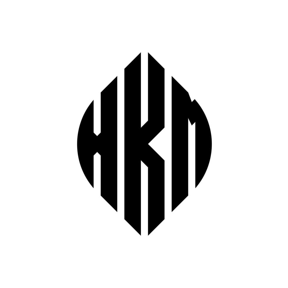 création de logo de lettre de cercle xkm avec forme de cercle et d'ellipse. lettres d'ellipse xkm avec style typographique. les trois initiales forment un logo circulaire. xkm cercle emblème abstrait monogramme lettre marque vecteur. vecteur