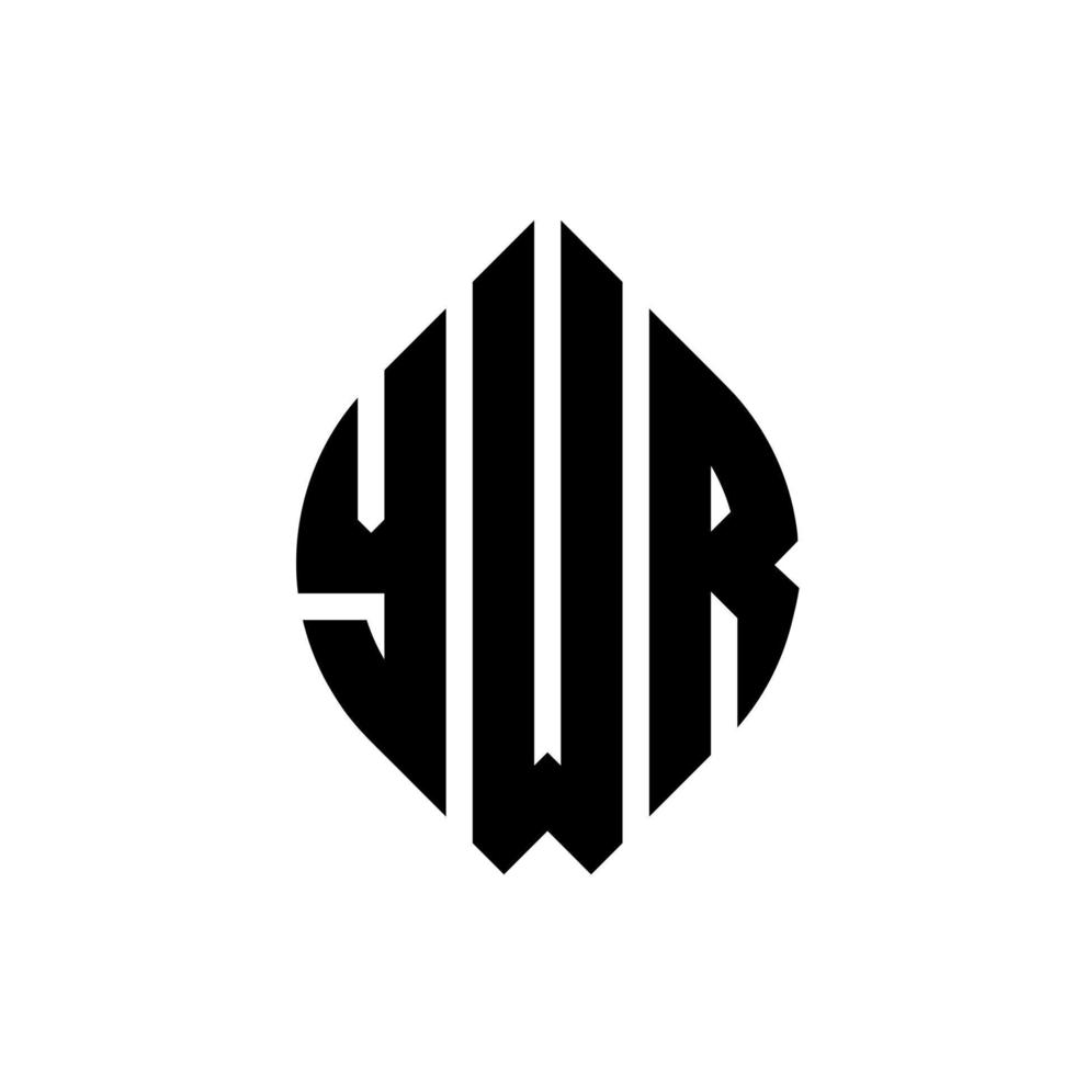 création de logo de lettre de cercle ywr avec forme de cercle et d'ellipse. ywr lettres elliptiques avec style typographique. les trois initiales forment un logo circulaire. ywr cercle emblème abstrait monogramme lettre marque vecteur. vecteur