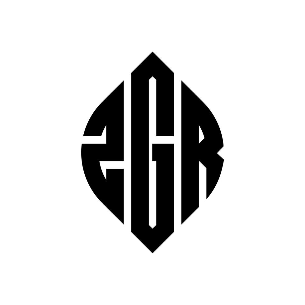 création de logo de lettre de cercle zgr avec forme de cercle et d'ellipse. lettres zgr ellipse avec style typographique. les trois initiales forment un logo circulaire. zgr cercle emblème abstrait monogramme lettre marque vecteur. vecteur