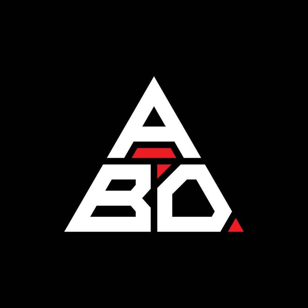 création de logo de lettre abo triangle avec forme de triangle. monogramme de conception de logo triangle abo. modèle de logo vectoriel triangle abo avec couleur rouge. abo logo triangulaire logo simple, élégant et luxueux.