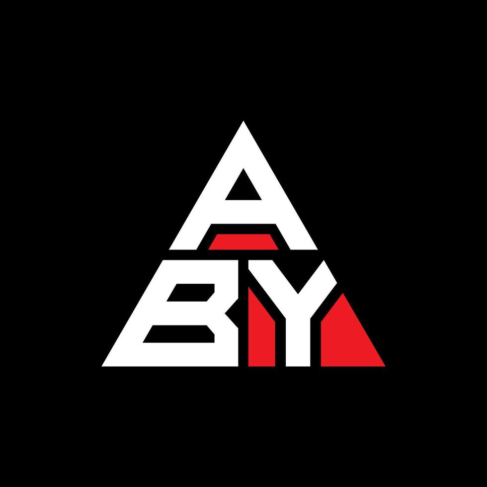 création de logo de lettre triangle aby avec forme de triangle. monogramme de conception de logo triangle aby. modèle de logo vectoriel triangle aby avec couleur rouge. aby logo triangulaire logo simple, élégant et luxueux.