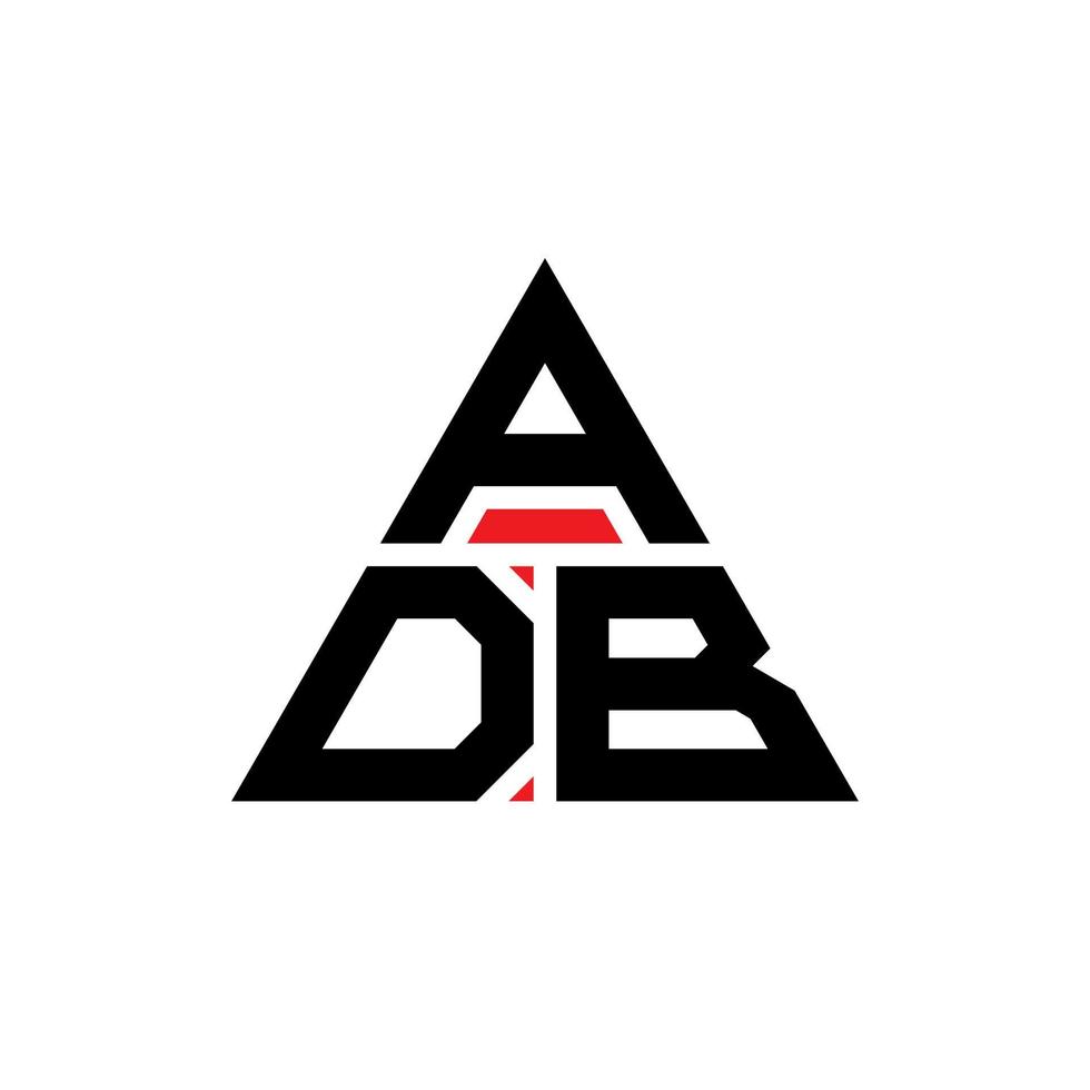 création de logo de lettre triangle adb avec forme de triangle. monogramme de conception de logo triangle adb. modèle de logo vectoriel triangle adb avec couleur rouge. logo triangulaire adb logo simple, élégant et luxueux.