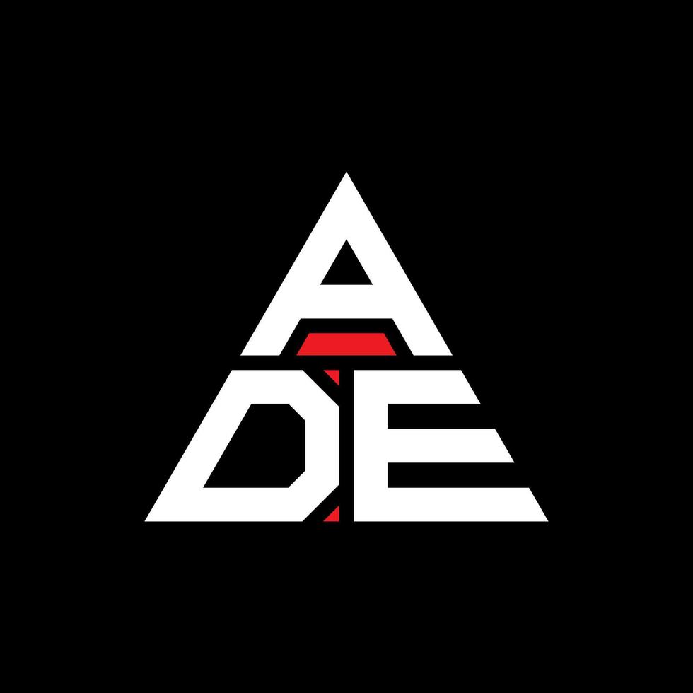 création de logo de lettre triangle ade avec forme de triangle. monogramme de conception de logo triangle ade. modèle de logo vectoriel triangle ade avec couleur rouge. ade logo triangulaire logo simple, élégant et luxueux.