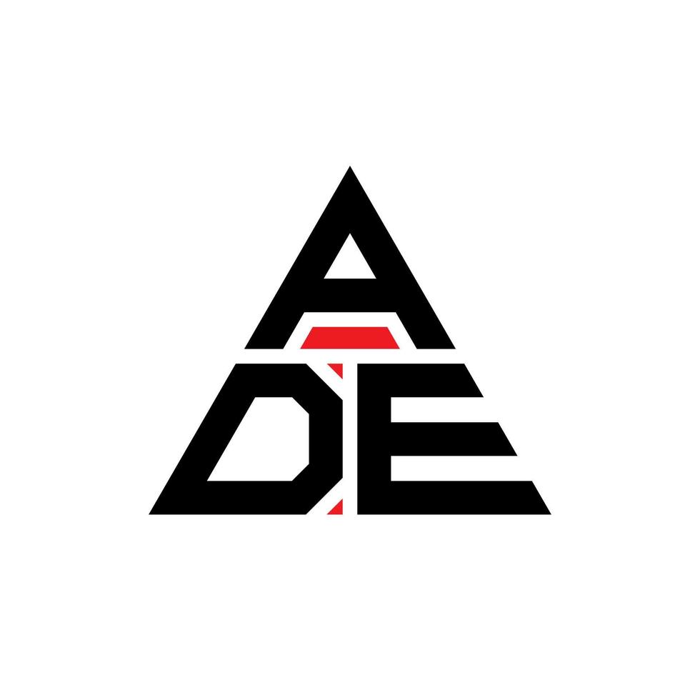 création de logo de lettre triangle ade avec forme de triangle. monogramme de conception de logo triangle ade. modèle de logo vectoriel triangle ade avec couleur rouge. ade logo triangulaire logo simple, élégant et luxueux.