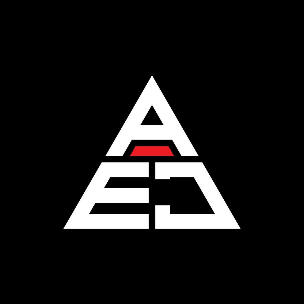 création de logo de lettre triangle aej avec forme de triangle. monogramme de conception de logo triangle aej. modèle de logo vectoriel triangle aej avec couleur rouge. logo triangulaire aej logo simple, élégant et luxueux.