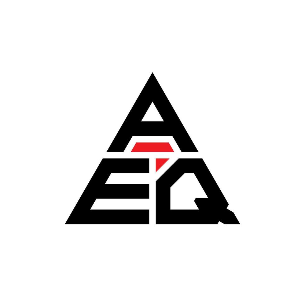 création de logo de lettre triangle aeq avec forme de triangle. monogramme de conception de logo triangle aeq. modèle de logo vectoriel triangle aeq avec couleur rouge. logo triangulaire aeq logo simple, élégant et luxueux.