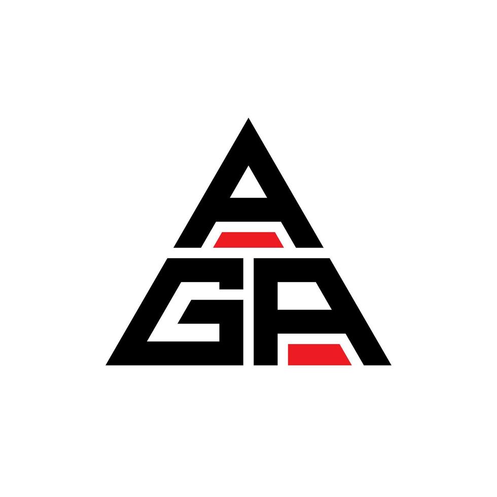 création de logo de lettre triangle aga avec forme de triangle. monogramme de conception de logo triangle aga. modèle de logo vectoriel triangle aga avec couleur rouge. aga logo triangulaire logo simple, élégant et luxueux.